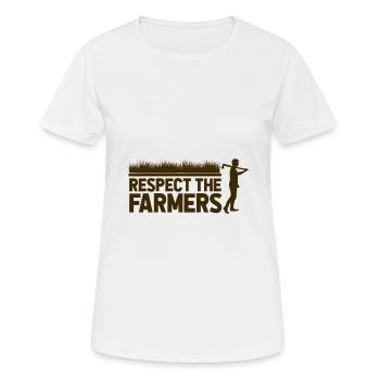 Respecter l'agriculteur - Respecter les agriculteurs - T-shirt respirant Femme - blanc - Devant - AI Model Female 172 dark (172cm)