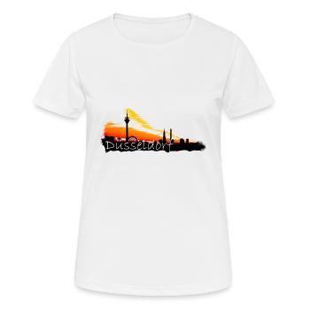 Düsseldorf Stadt Skyline - Frauen T-Shirt atmungsaktiv - Weiß - Vorne - AI Model Female 172 dark (172cm)