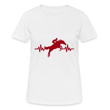 Heartbeat - Étalon Cheval Jument Ross Equestrian - T-shirt respirant Femme - blanc - Devant - AI Model Female 172 dark (172cm)