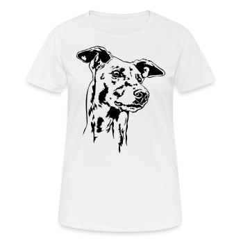 GREYHOUND Portrait Greyhound Greyhounds Wilsigns - T-shirt respirant Femme - blanc - Devant - AI Model Female 172 dark (172cm)