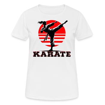 Karate - Frauen T-Shirt atmungsaktiv - Weiß - Vorne - AI Model Female 172 dark (172cm)