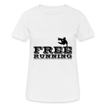 Parkour und Freerunning - Frauen T-Shirt atmungsaktiv - Weiß - Vorne - AI Model Female 172 dark (172cm)