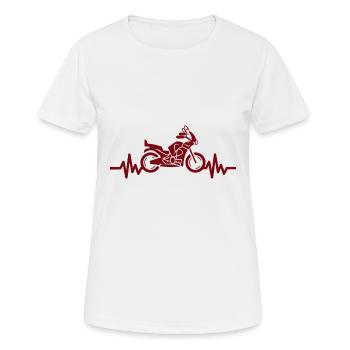 Moto Heartbeat - Machine Motorsport Freedom - T-shirt respirant Femme - blanc - Devant - AI Model Female 172 dark (172cm)