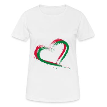 Drapeau de brosse de coeur des Maldives - T-shirt respirant Femme - blanc - Devant - AI Model Female 172 dark (172cm)