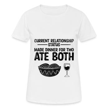 Aktueller Beziehungsstatus Zubereitetes Abendessen für zwei - Frauen T-Shirt atmungsaktiv - Weiß - Vorne - AI Model Female 172 dark (172cm)