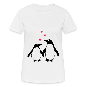 verliebte Pinguine - Frauen T-Shirt atmungsaktiv - Weiß - Vorne - AI Model Female 172 dark (172cm)