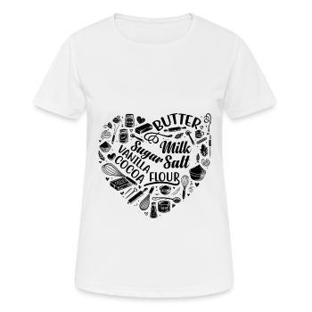 Herz Backen Gebäckbäck Bäcker Brot Backen Kuchen Bäcker - Frauen T-Shirt atmungsaktiv - Weiß - Vorne - AI Model Female 172 dark (172cm)
