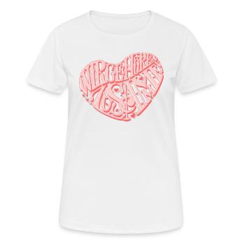 We belong together, pink heart - Women's Breathable T-Shirt - white - Front - AI Model Female 172 dark (172cm)