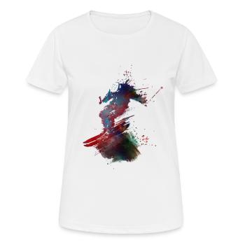 Ski Wintersport - Frauen T-Shirt atmungsaktiv - Weiß - Vorne - AI Model Female 172 dark (172cm)
