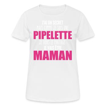 je suis une future maman pipelette ! future maman - T-shirt respirant Femme - blanc - Devant - AI Model Female 172 dark (172cm)