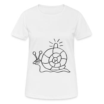 Polizei Schnecke mit Blaulicht - Frauen T-Shirt atmungsaktiv - Weiß - Vorne - AI Model Female 172 dark (172cm)