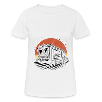 Retro Bus School Bus Driver Driving Busman Drivers - Women's Breathable T-Shirt - white - Front - AI Model Female 172 dark (172cm)