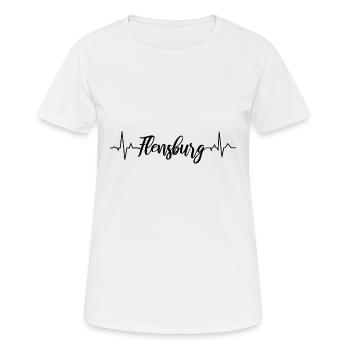 EKG Flensburg - Frauen T-Shirt atmungsaktiv - Weiß - Vorne - AI Model Female 172 dark (172cm)