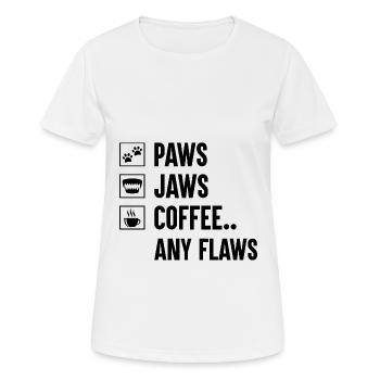 Pattes mâchoires Café Tous les défauts Caffeine Lover Boxer - T-shirt respirant Femme - blanc - Devant - AI Model Female 172 dark (172cm)