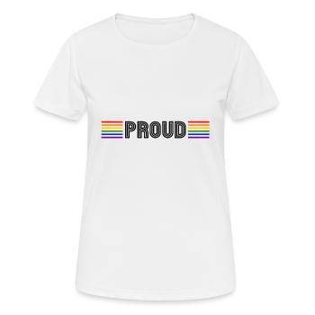 Fier LGBT Gay Pride CSD Rainbow - T-shirt respirant Femme - blanc - Devant - AI Model Female 172 dark (172cm)