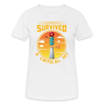 lustig ich habe einen kritischen Treffer überlebt, - Frauen T-Shirt atmungsaktiv - Weiß - Vorne - AI Model Female 172 dark (172cm)