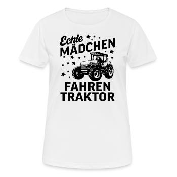 Echte Mädchen Fahren Traktor Bäuerin - Frauen T-Shirt atmungsaktiv - Weiß - Vorne - AI Model Female 172 dark (172cm)