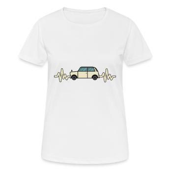 Auto - Wagen - Herzschlag - Autobus - Style - Frauen T-Shirt atmungsaktiv - Weiß - Vorne - AI Model Female 172 dark (172cm)