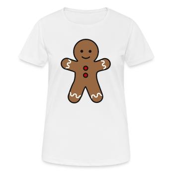 Noël pain d'épice dessin animé de Noël - T-shirt respirant Femme - blanc - Devant - AI Model Female 172 dark (172cm)