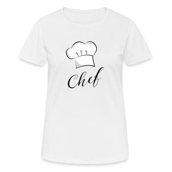 Chef Koch kochen Cuisine Gourmet Sternekoch - Frauen T-Shirt atmungsaktiv - Weiß - Vorne - AI Model Female 172 dark (172cm)