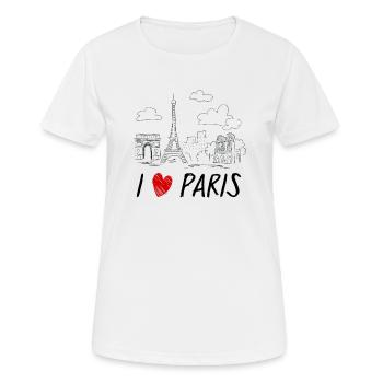 I love Paris - Ich liebe Paris Frankreich - Frauen T-Shirt atmungsaktiv - Weiß - Vorne - AI Model Female 172 dark (172cm)