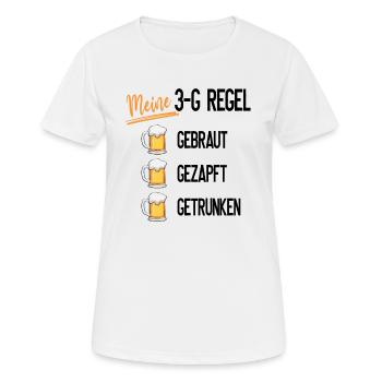 Meine 3G-Regel : Gebraut - Gezapft - Getrunken - Frauen T-Shirt atmungsaktiv - Weiß - Vorne - AI Model Female 172 dark (172cm)