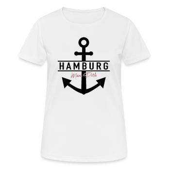 Hamburg - meine Perle - Frauen T-Shirt atmungsaktiv - Weiß - Vorne - AI Model Female 172 dark (172cm)