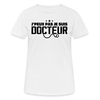 Ich kann nicht, ich bin Arzt - Frauen T-Shirt atmungsaktiv - Weiß - Vorne - AI Model Female 172 dark (172cm)