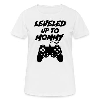Levelled up to Mommy - Women's Breathable T-Shirt - white - Front - AI Model Female 172 dark (172cm)