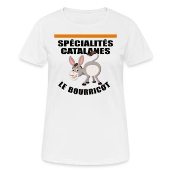 Spécialités catalanes - Le bourricot - T-shirt respirant Femme - blanc - Devant - AI Model Female 172 dark (172cm)