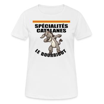 Spécialités catalanes - Le bourricot - T-shirt respirant Femme - blanc - Devant - AI Model Female 172 dark (172cm)