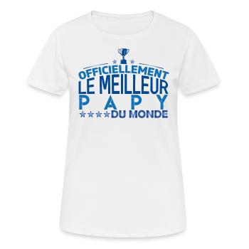Papy Cadeau pour papy Anniversaire papy Papa !! - T-shirt respirant Femme - blanc - Devant - AI Model Female 172 dark (172cm)