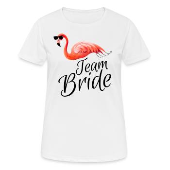 Équipe de mariée flamant rose enterrement de vie de garçon mariage mariage groupe chemise 2 - T-shirt respirant Femme - blanc - Devant - AI Model Female 172 dark (172cm)