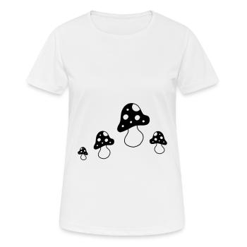 Gruppe Fliegenpilze - Frauen T-Shirt atmungsaktiv - Weiß - Vorne - AI Model Female 172 dark (172cm)