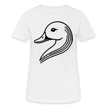 Tête de silhouette de cygne de canard minimaliste - T-shirt respirant Femme - blanc - Devant - AI Model Female 172 dark (172cm)