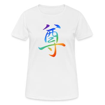 "Respect" - Chinese character Kanji LGBT - Women's Breathable T-Shirt - white - Front - AI Model Female 172 dark (172cm)