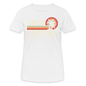 Jahrgang 1979 Retro 1979 Geburtstagsgeschenk 1979 - Frauen T-Shirt atmungsaktiv - Weiß - Vorne - AI Model Female 172 dark (172cm)