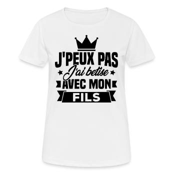 I can't I bet with my son - Women's Breathable T-Shirt - white - Front - AI Model Female 172 dark (172cm)