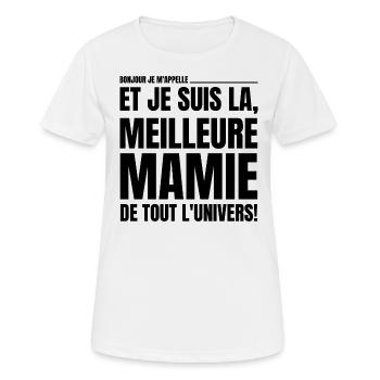 Meilleure mamie de tout l'univers - T-shirt respirant Femme - blanc - Devant - AI Model Female 172 dark (172cm)