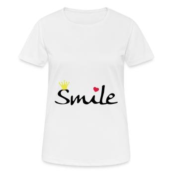 Smile - Frauen T-Shirt atmungsaktiv - Weiß - Vorne - AI Model Female 172 dark (172cm)