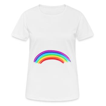 Regenbogen - Frauen T-Shirt atmungsaktiv - Weiß - Vorne - AI Model Female 172 dark (172cm)