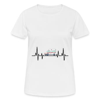 Heartbeat Ambulance Driver EMS Paramedic Drivers P - Women's Breathable T-Shirt - white - Front - AI Model Female 172 dark (172cm)