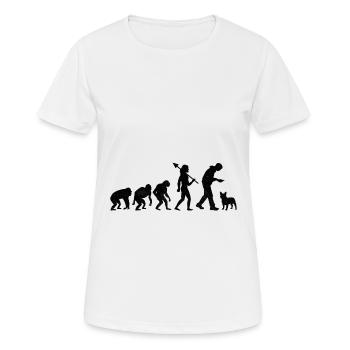 Evolution Bouledogue Français Frenchie Dog Lover Bulldo - T-shirt respirant Femme - blanc - Devant - AI Model Female 172 dark (172cm)