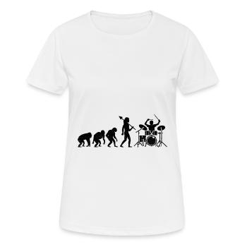Drummer Evolution Drum Music Lover Drumming Drumme - T-shirt respirant Femme - blanc - Devant - AI Model Female 172 dark (172cm)