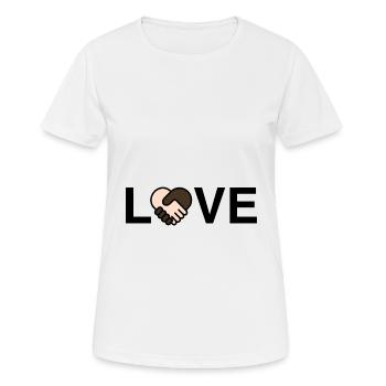 LOVE gegen Rassismus - Frauen T-Shirt atmungsaktiv - Weiß - Vorne - AI Model Female 172 dark (172cm)