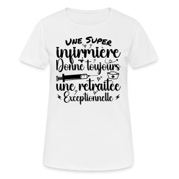 Humor Pensionierte Krankenschwester Ruhestand Geschenk - Frauen T-Shirt atmungsaktiv - Weiß - Vorne - AI Model Female 172 dark (172cm)