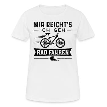 J’en ai assez Je vais faire du vélo - Vélo - T-shirt respirant Femme - blanc - Devant - AI Model Female 172 dark (172cm)