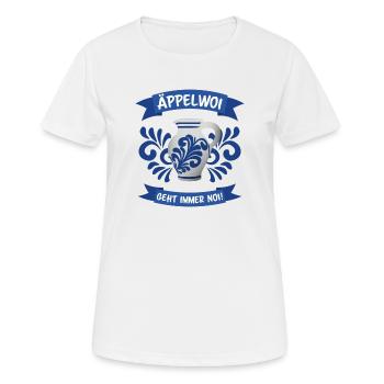 Lustige Geschenkidee Apfelwein, Äppler und Bembel - Frauen T-Shirt atmungsaktiv - Weiß - Vorne - AI Model Female 172 dark (172cm)