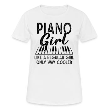 Piano Fille Pianiste Musicien Clavier - T-shirt respirant Femme - blanc - Devant - AI Model Female 172 dark (172cm)