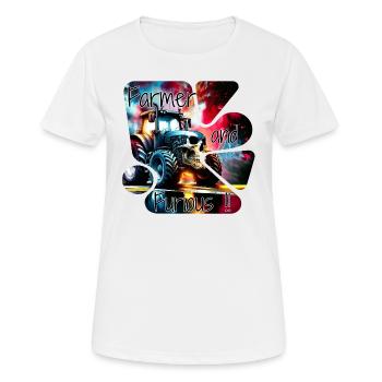 Tractor furious and farmer farmer - Women's Breathable T-Shirt - white - Front - AI Model Female 172 dark (172cm)
